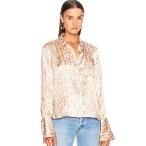 Elegant Beige Patterned Women's Top